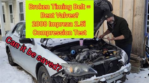 compression test broken timing belt|engine timing belt bent.